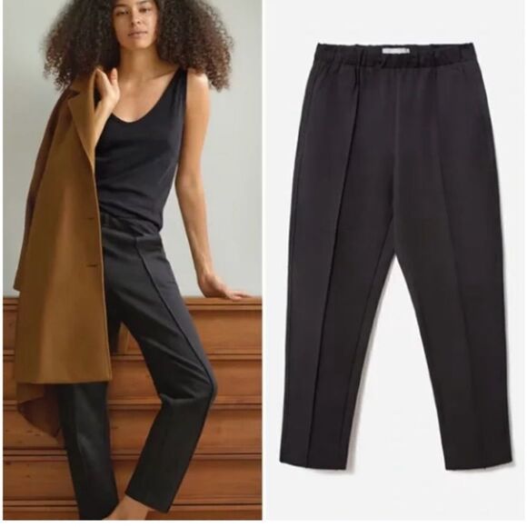 Everlane The Dream Black Pants Trousers Pull On Black size XS - Picture 3 of 14